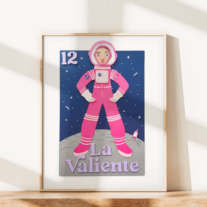 La Valiente, Loteria-Inspired Photo Print of Paper Art for wholesale by ACira Studio LLC