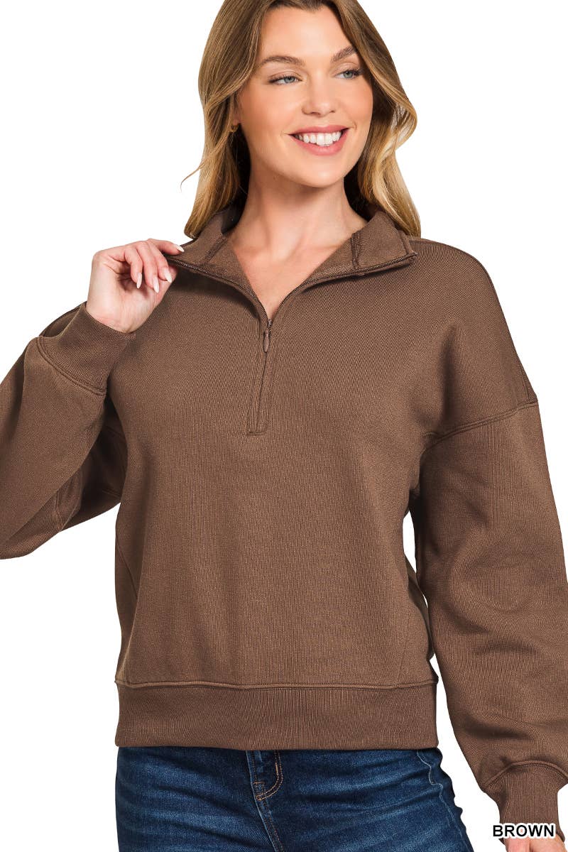 42POPS - Wholesale Sweatshirt - Dames - .0913 Fleece Hoge Hals Half Zip Sweatshirts SI-287426