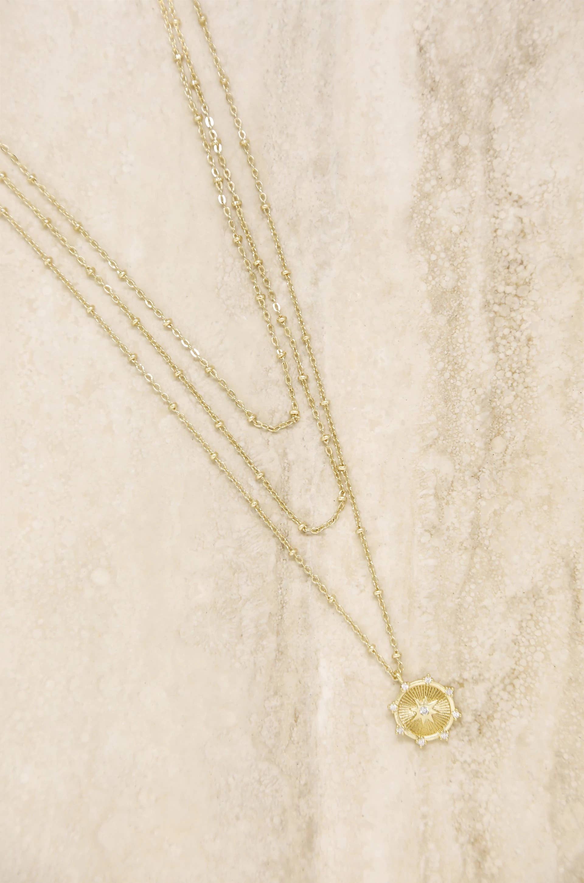 Ettika - Wholesale Pendant/Charm Necklace - Compass Keepsake Layered 18k Gold Plated Necklace1