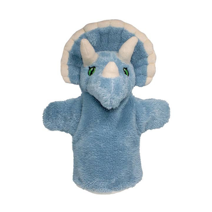 EcoBuddiez Eco-Friendly Plush Hand Puppet - Triceratops for wholesale by Deluxebase