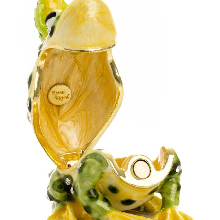 Keren Kopal - Wholesale Decorative Figurine - Black Spotted Toad Frog with a Baby Frog on the back1