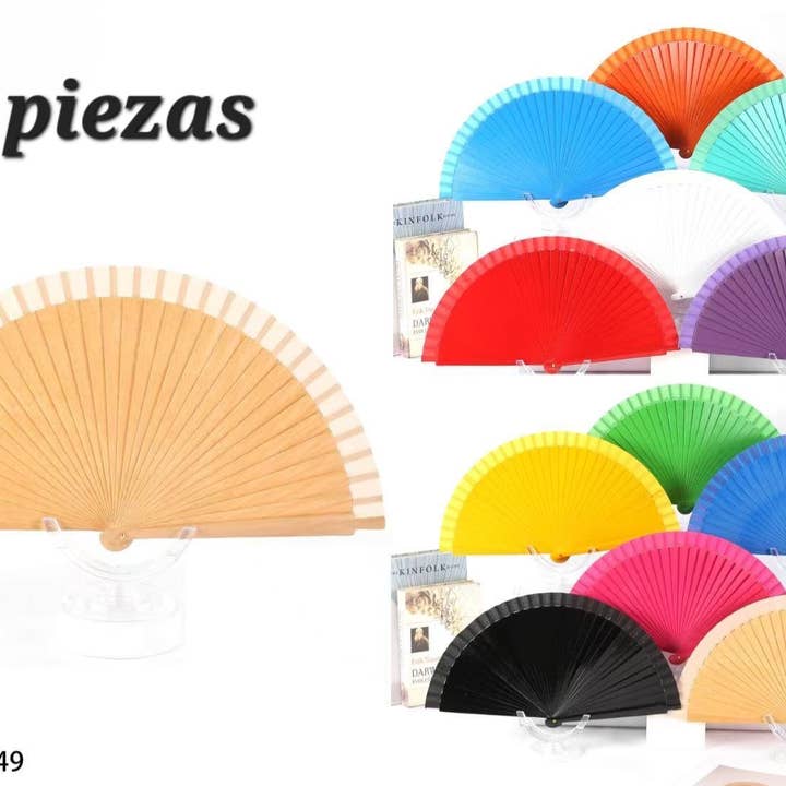12 FANS, SOLID COLORS. for wholesale by MIA LAROUGE