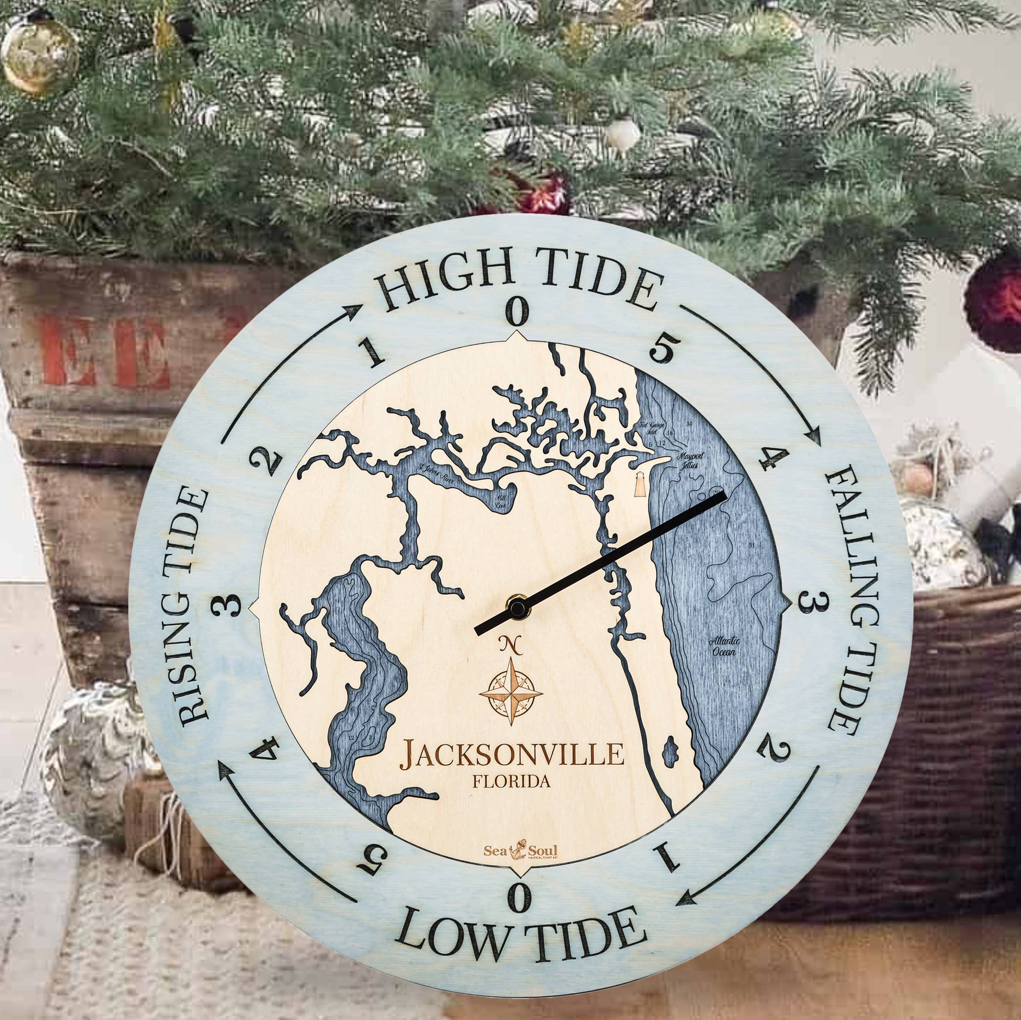 Sea & Soul Nautical Chart Art - Wholesale Wall Clock - Florida East Coast Nautical Chart Tide Clock-Many Locations19