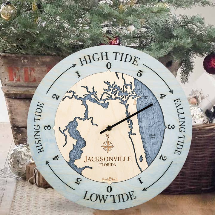 Sea & Soul Nautical Chart Art - Wholesale Wall Clock - Florida East Coast Nautical Chart Tide Clock-Many Locations19