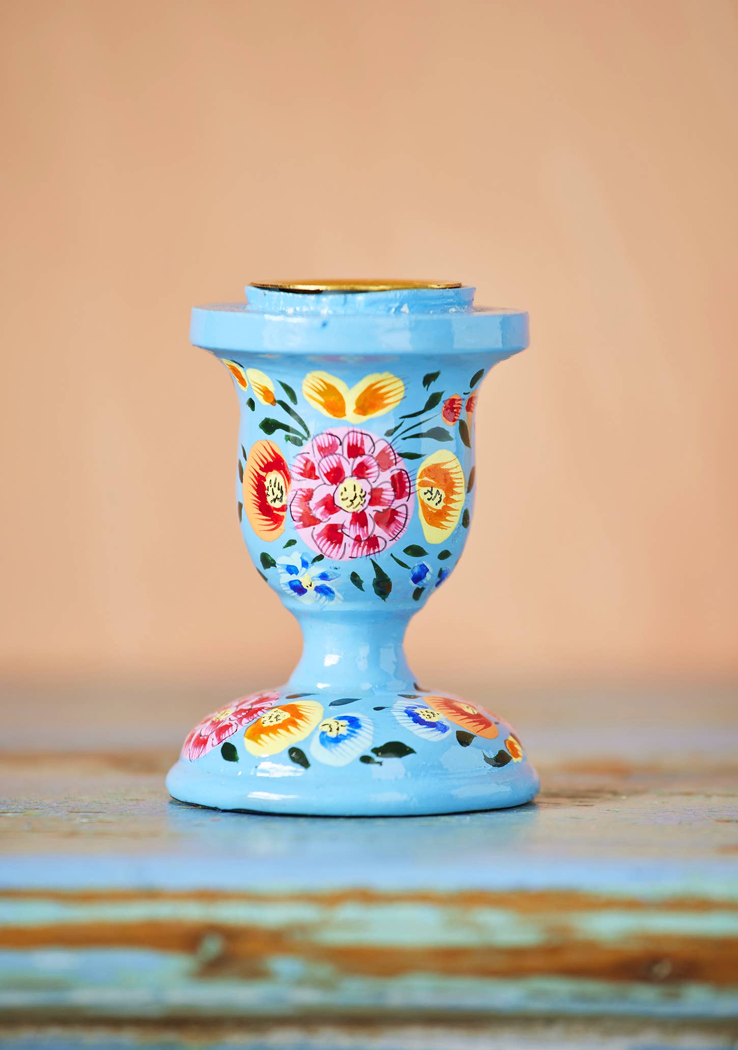Namaste – wholesale Candle holder – Hand Painted Kashmiri Candlestick6
