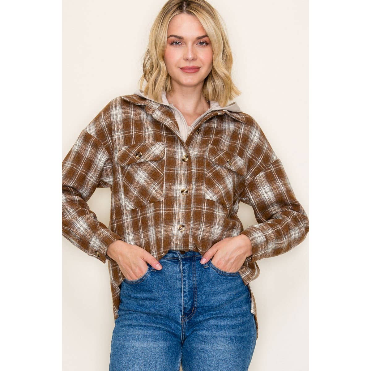 STACCATO - Wholesale Jacket - Women's - TWOFER FRENCH TERRY PLAID JACKET16