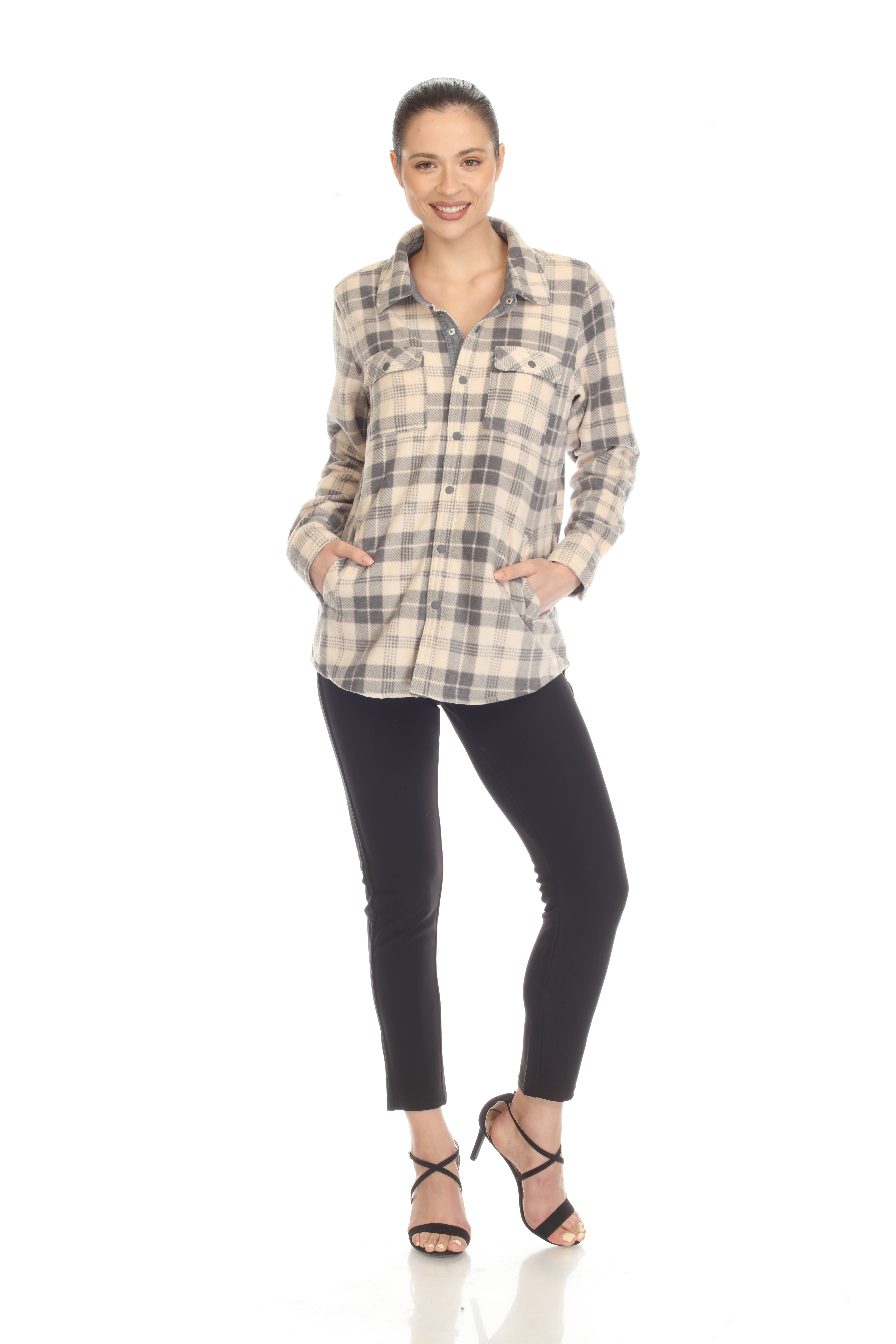 WHITE MARK – wholesale Buttoned-down shirt – Women's – Women's Flannel Plaid Shirts6