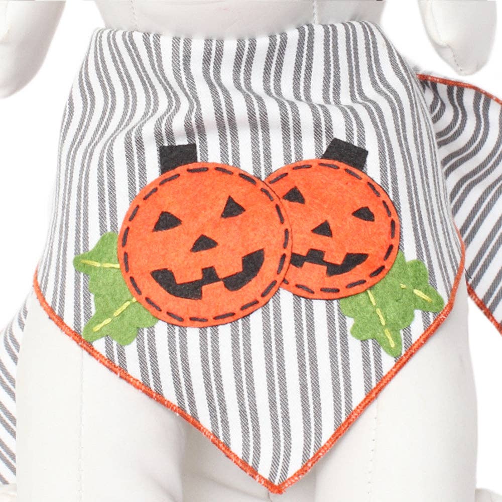 Multi Striped Pumpkins Halloween Dog Bandana Fall Pet Outfit for wholesale on Faire0
