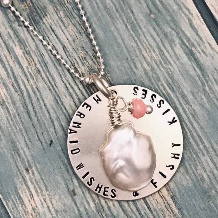 Mermaid Wishes And Fish Kisses Necklace for wholesale by Swirls Jewelry