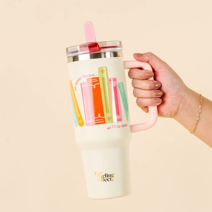 The Darling Effect - Wholesale Insulated Mug/Tumbler - 40 oz Lifestyle Flip Straw Tumbler-So Many Books