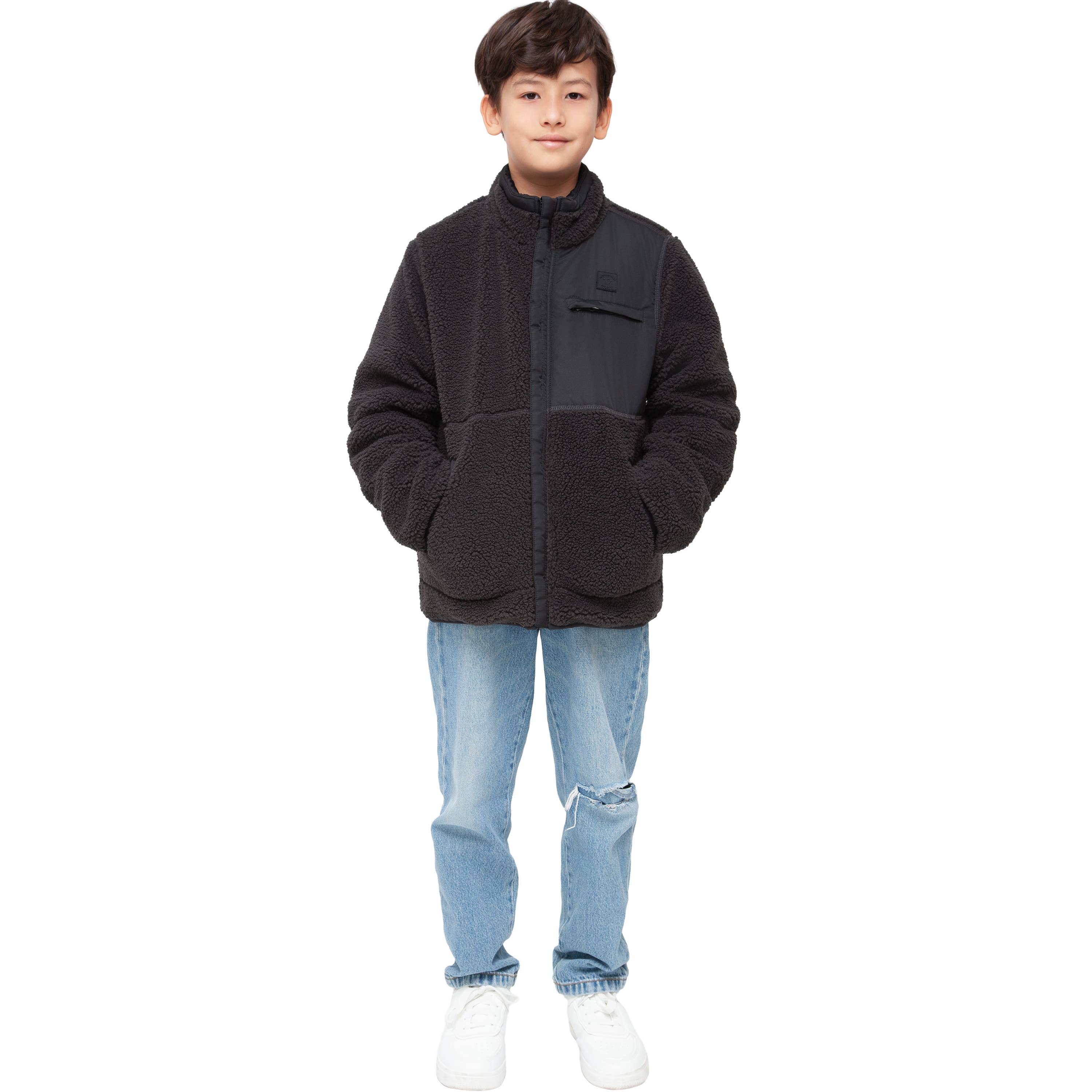 Rokka & Rolla - Wholesale Puffer Jacket - Kids - Boys' Reversible Quilted Jacket Fleece Puffer Coat17