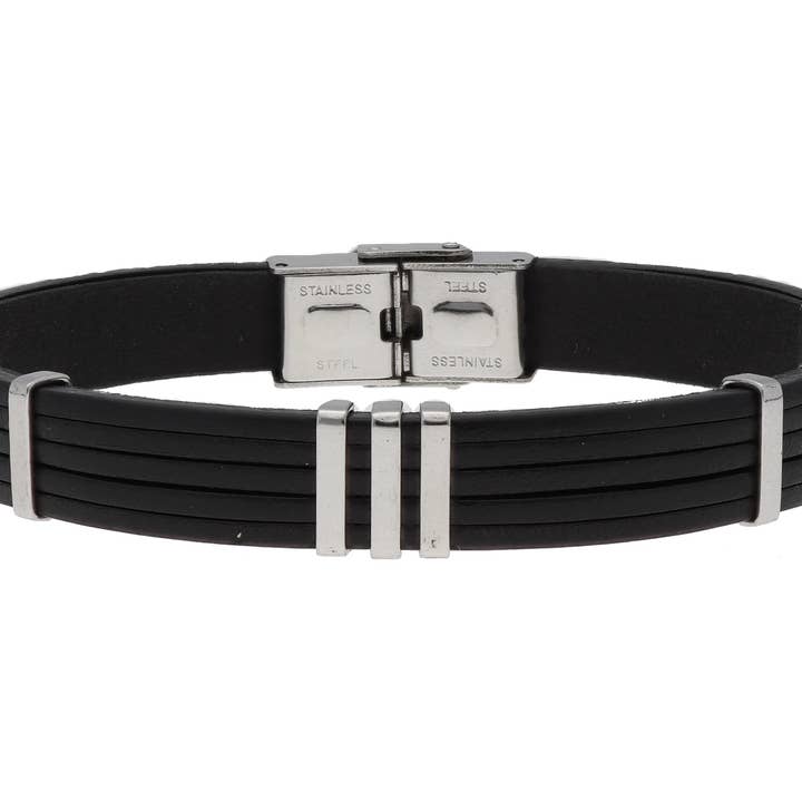 Læder og stålarmbånd 39 for engroshandel hos Liska