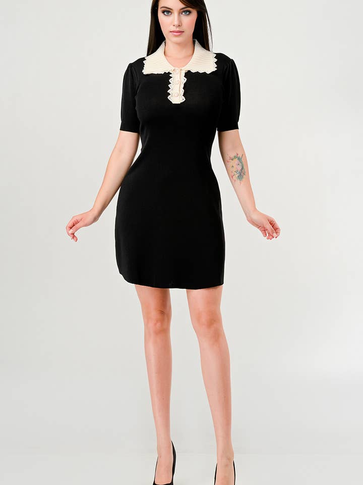 ABITO MAGLIA CON DETTAGLI AL COLLETTO per la vendita all'ingrosso da parte di ELEICH INC