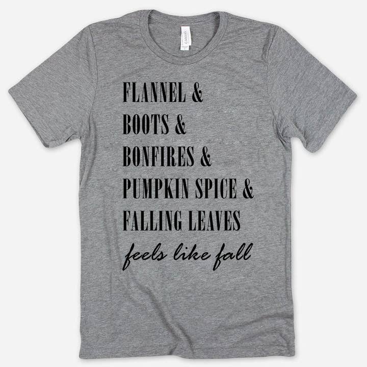 Botas de flanela Bonfires Pumpkin Leaves - Camiseta Outono Outono por atacado de House Of Rodan