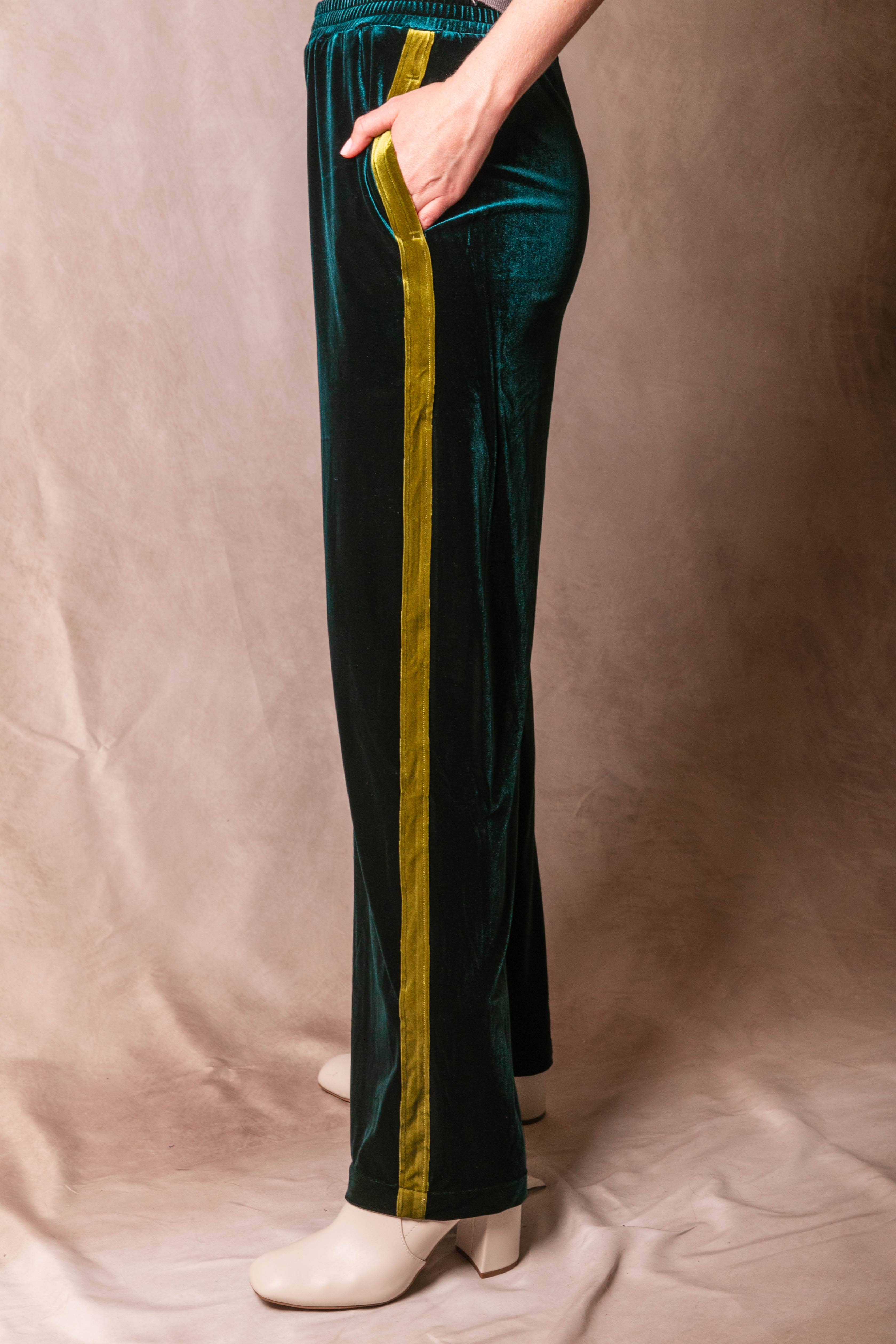 Before You Collection - Wholesale Pants - Women's - Velvet Contrast Side Stripe Wide Leg Pants20
