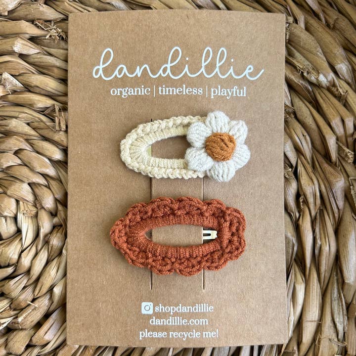Dandillie - Wholesale Hair Clip - Kids - Crochet Hair Clips - Clay
