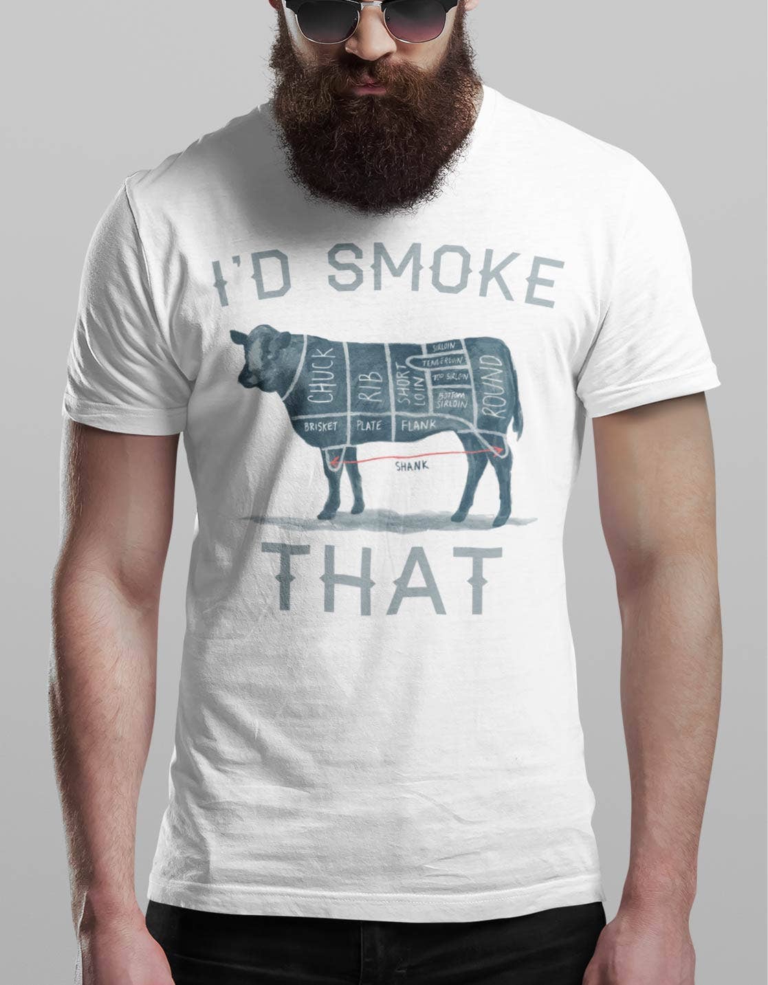 Hunt Hook Eat - Wholesale Screen Printed T-Shirt - Men's - I'd Smoke That Tee2