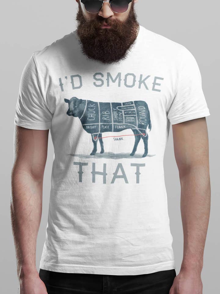 Hunt Hook Eat - Wholesale Screen Printed T-Shirt - Men's - I'd Smoke That Tee2