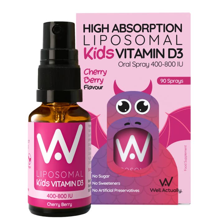 Liposomal Children Vitamin D Spray - Cherry Berry 400-800 IU for wholesale by Well.Actually.