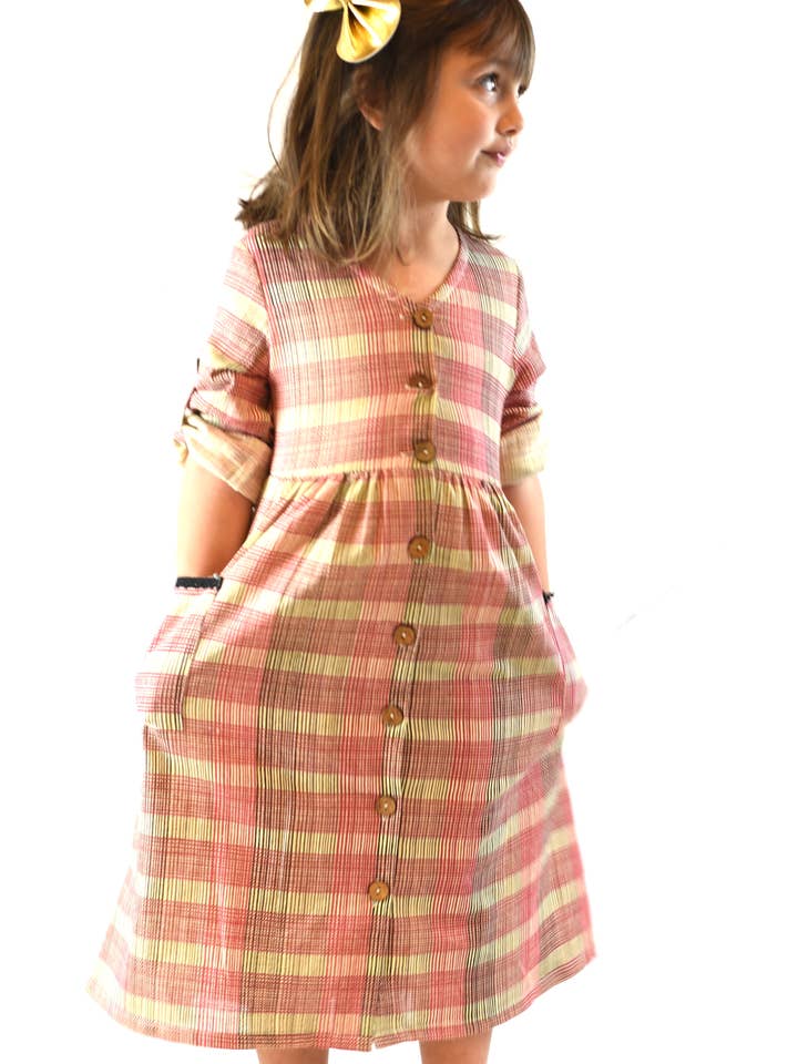 Gingham Shirt Dress for wholesale by Yo Baby