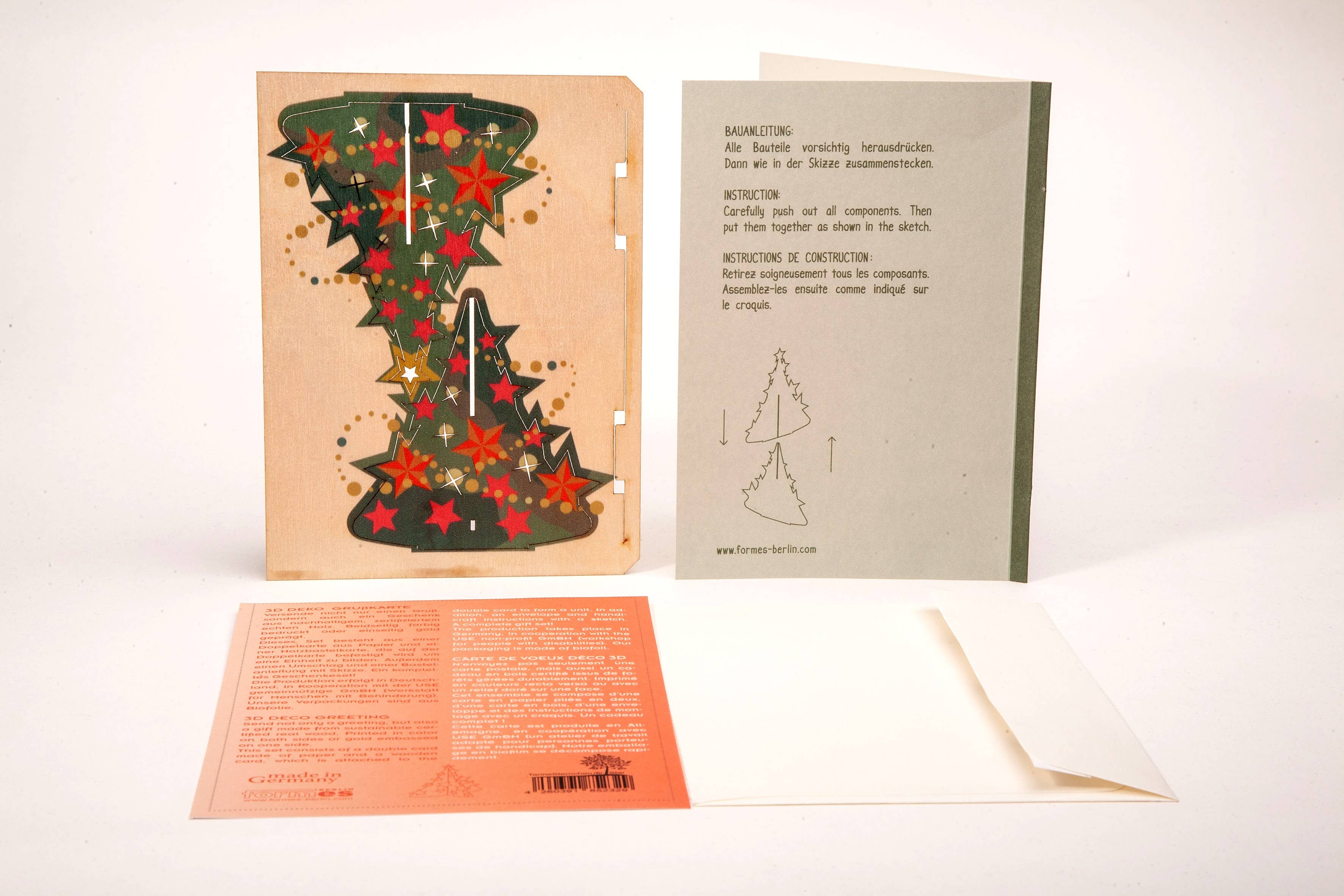 Formes Berlin GbR - Wholesale Christmas Decoration - Christmas star 3D deco greeting card3