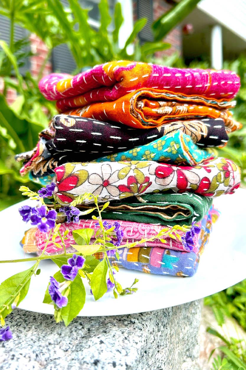 Sevya Handmade – wholesale Dinner & cloth napkin – Kantha Napkins, Set of 43