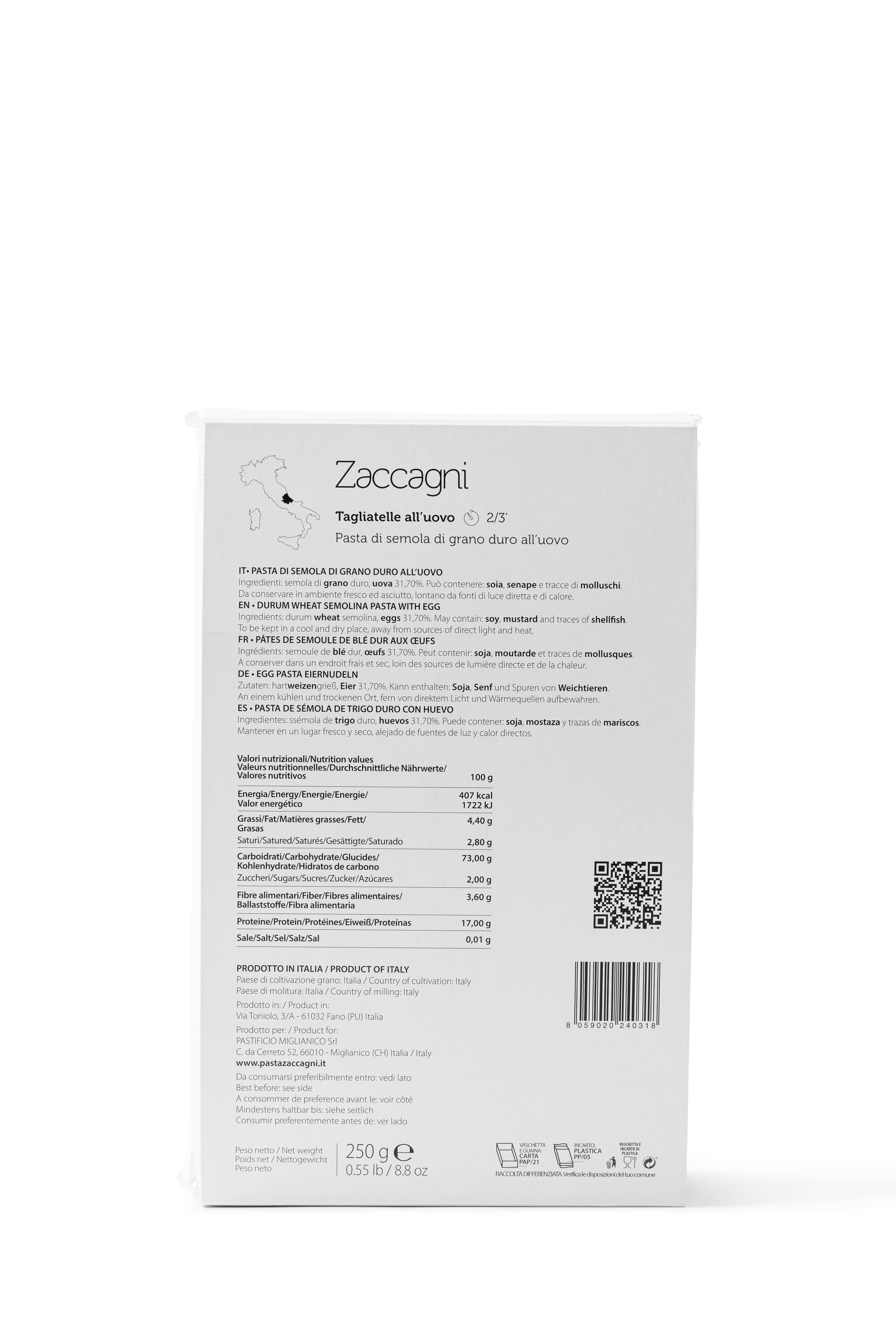 Pasta Zaccagni Pastificio d'Abruzzo Made in Italy - Wholesale Pasta - Tagliatelle all'Uovo Pasta Made in Italy2