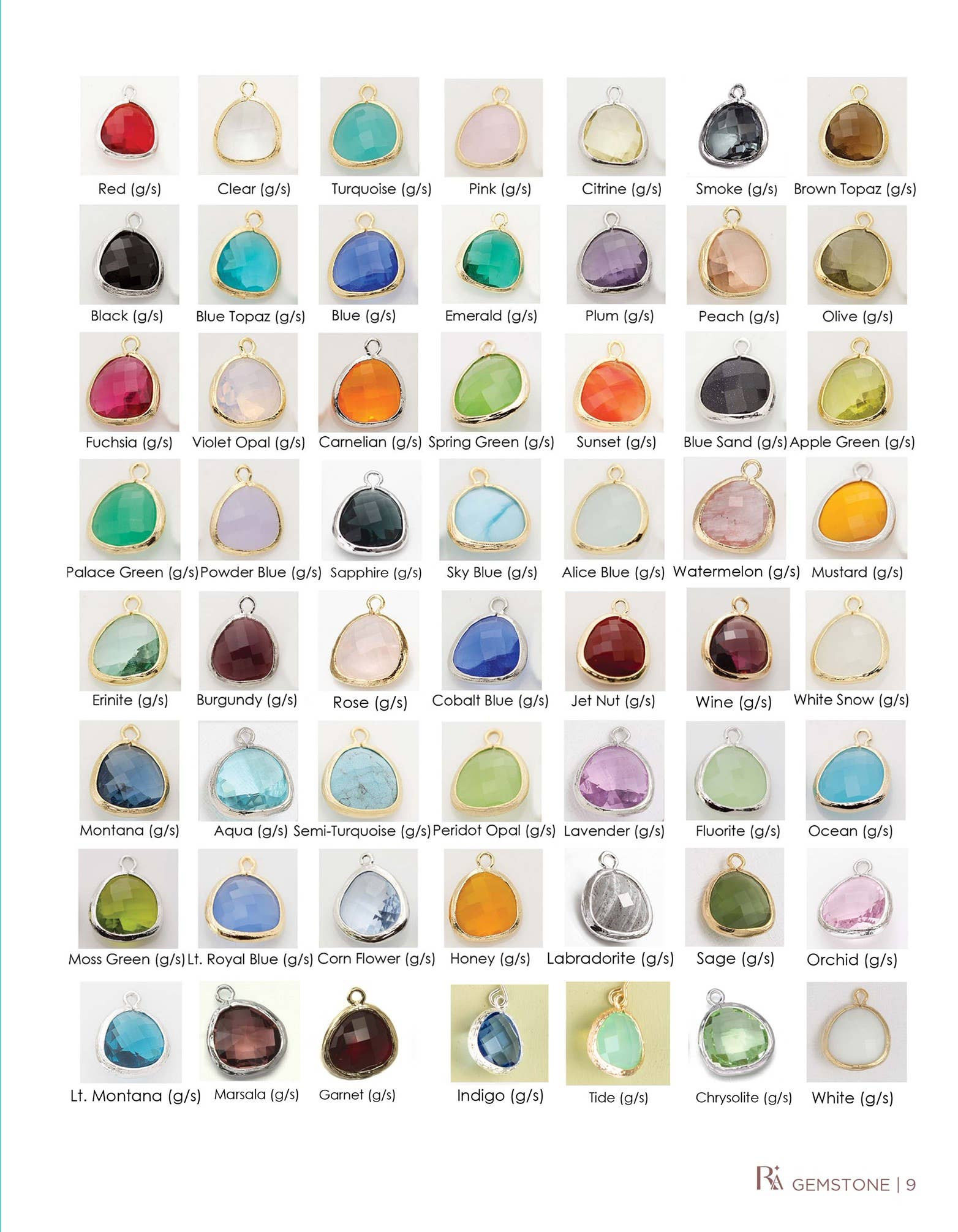 Rebecca Accessories LLC - Wholesale Jewelry Set - Gemstone Earrings Starter Pack Best Selling Colors2