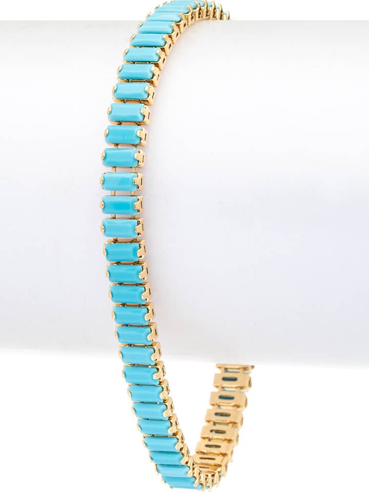 Bracelet de tennis en pierre baguette opaque pour la vente par Artini Accessories