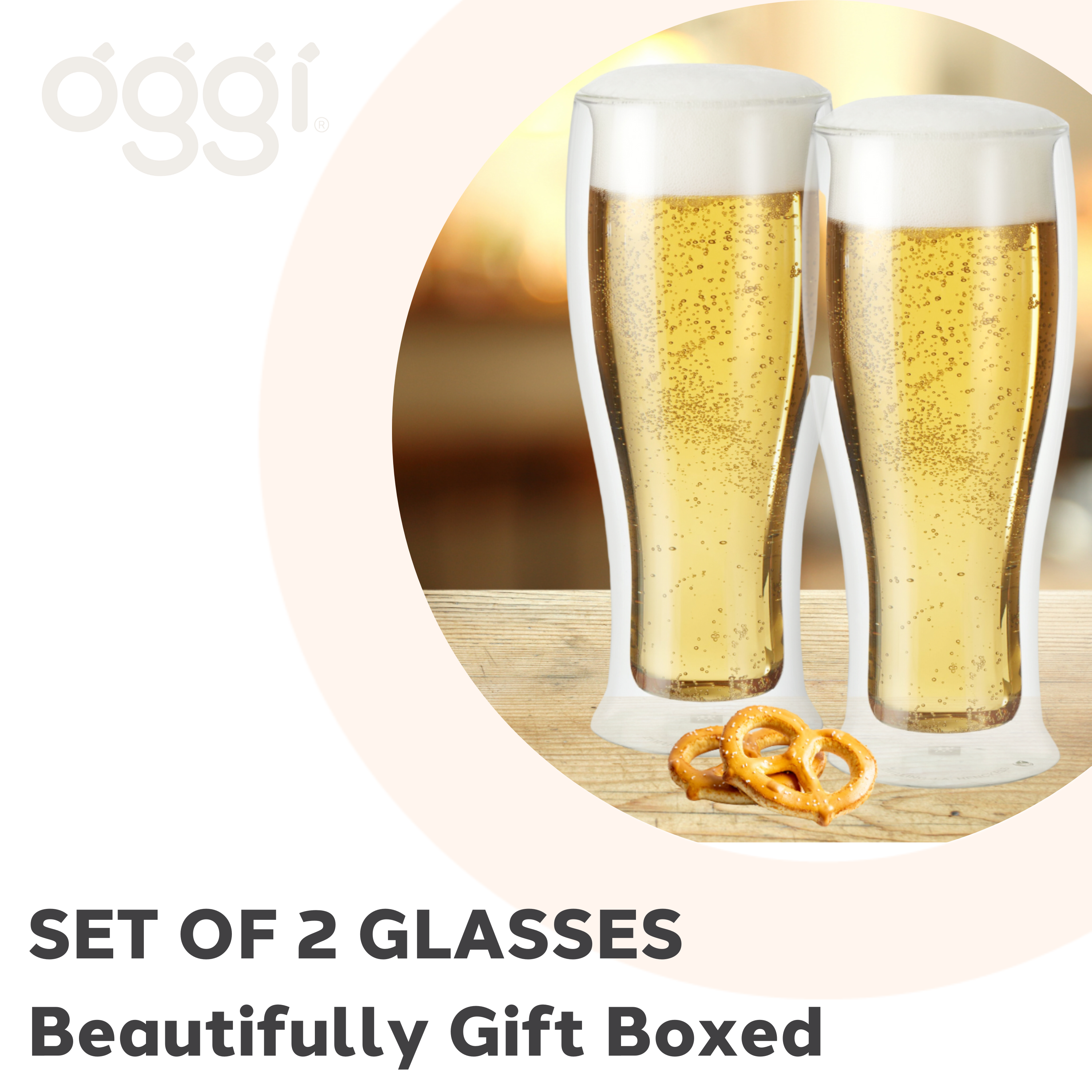 Oggi – Großhandel Bierglas/-becher – Bierglas - Doppelwandig 14oz / 400ml, 2er-Set6