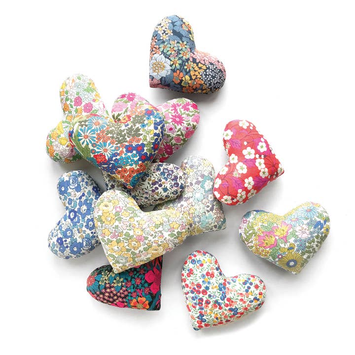 24 Loose Lavender Hearts - Assorted Liberty Fabrics for wholesale by Lime Tree Design - US