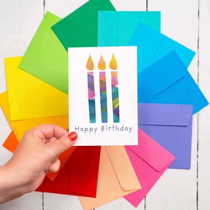 size3art - Wholesale Birthday Card - Birthday Greeting Card with Abstract Art Candles Design2