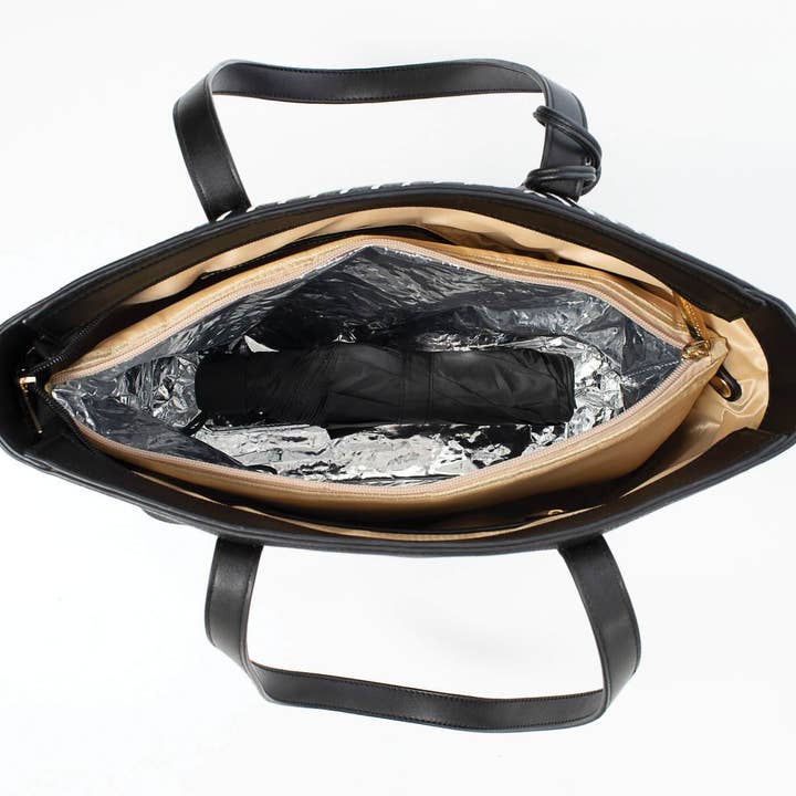 Cool Clutch Pty Ltd - Wholesale Cooler/Cooler Bag - Michelle Cool Clutch (Black & White Stripe) Cooler Bag Tote16