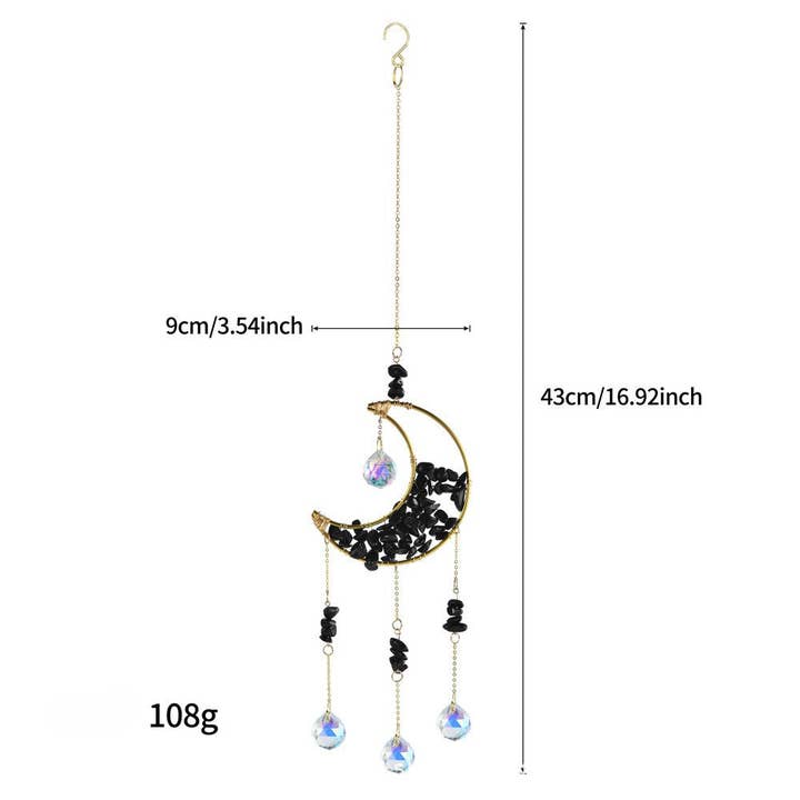 Dipped Shop - Wholesale Suncatcher - Colorful Stone Moon Crystal Home Hangings DP25A9225