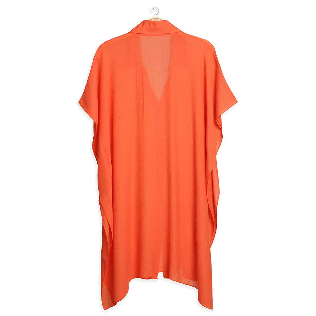 Fashion City – wholesale Buttoned-down shirt – Women's – Women's Oversized Long Sleeveless Shirt Cover Up3