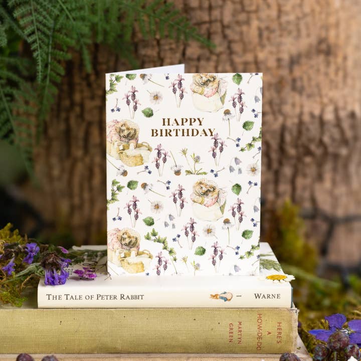 Happy Birthday (Mrs. Tiggy-Winkle) Card (Cello-Free) for wholesale by Toasted Crumpet