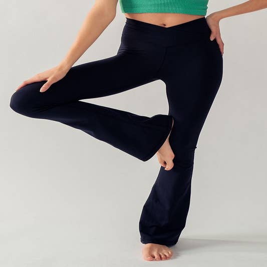 Premium Cotton Fold Over Yoga Flare Pants