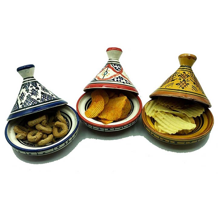Etnico Arredo - Vente Assiettes/plats/bols de décoration - Mini tajine ethnique marocaine, épices marocaines, sauces en céramique, terre cuite 1702221308