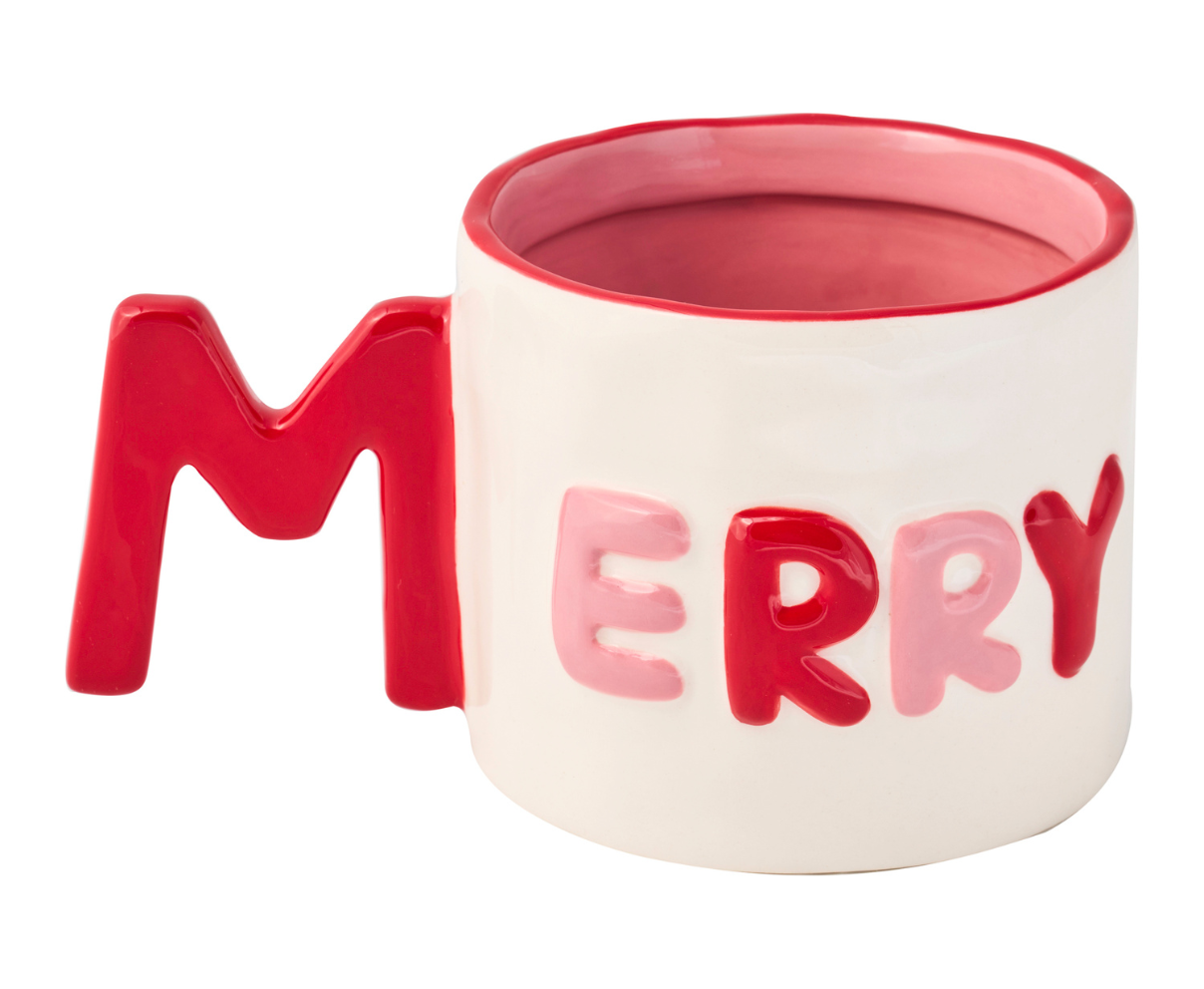 Sophistiplate - Vente Tasse à café - Mug en céramique Message Merry, 14oz0