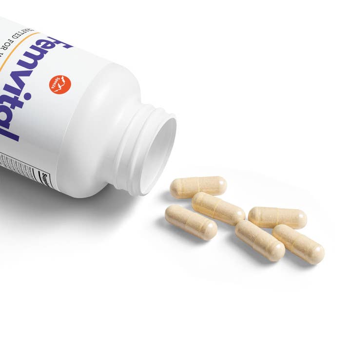 White bottle cap Femvital Multivitamin for Women (60 Capsules) for wholesale on Faire4