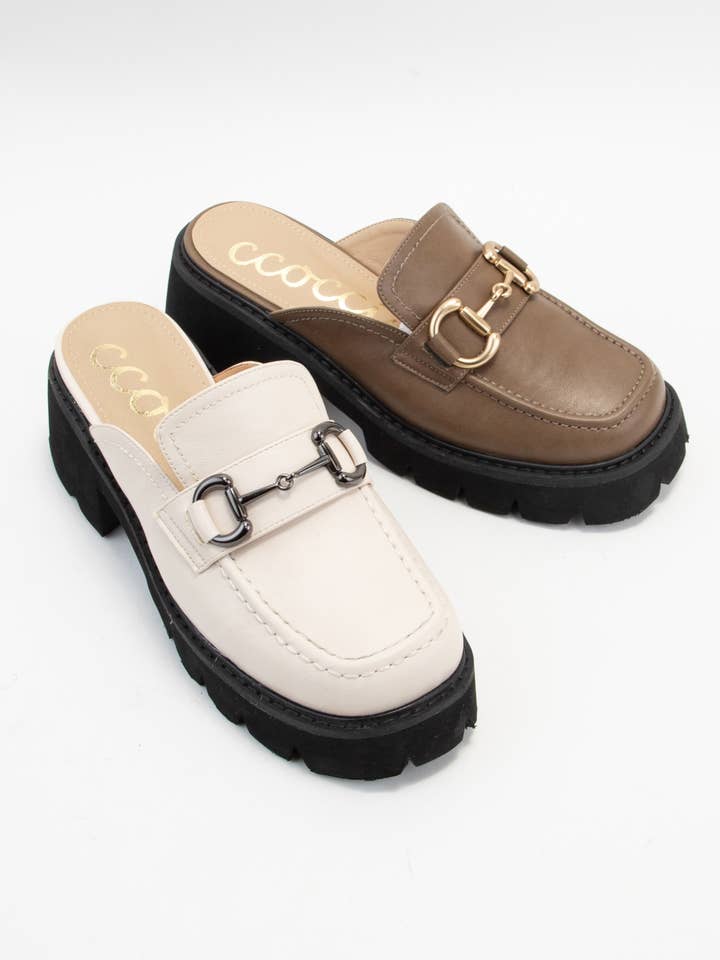 CCOCCI - Wholesale Loafers - Women's - LYNN CHUNKY PLATFORM HORSEBIT SLIP ON LOAFER MULE3