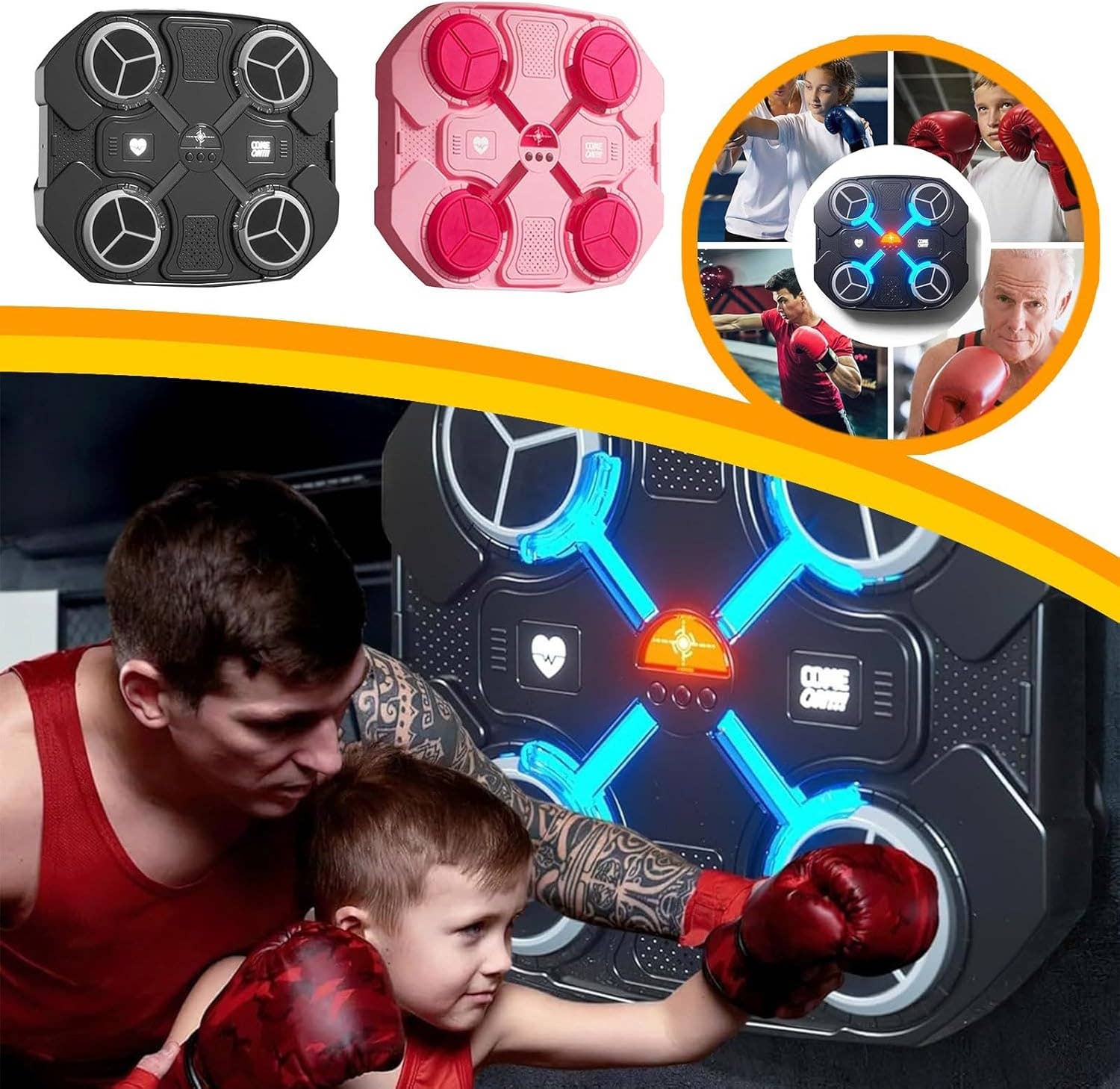 VIGOR – Jogo desportivo - Crianças e bebés por atacado – Máquina de Boxe Musical Inteligente com Luvas de Boxe e Bluetooth para Casa8