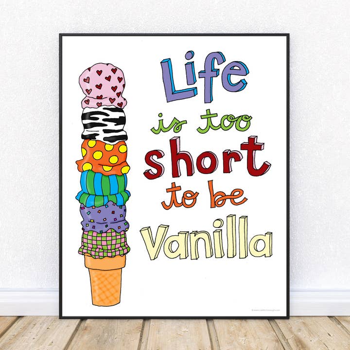 YOLO Ice Cream wall art print for wholesale by Whimsy Studios