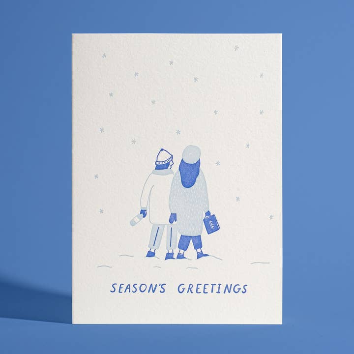 Carte de vœux en letterpress "Salutations de saison" pour l'amitié pour la vente par Half Pint Studio