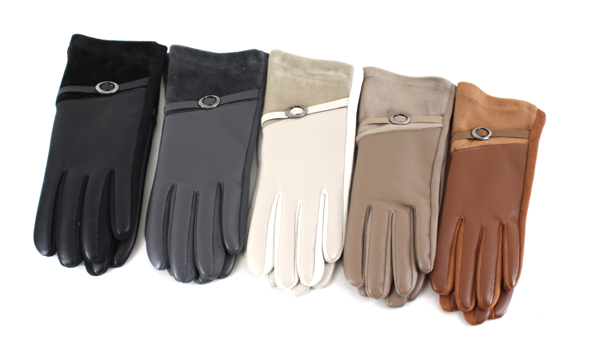 Pretty Persuasions - Wholesale Gloves - Women's - A25010 Velvet Trim Faux Leather Gloves  5