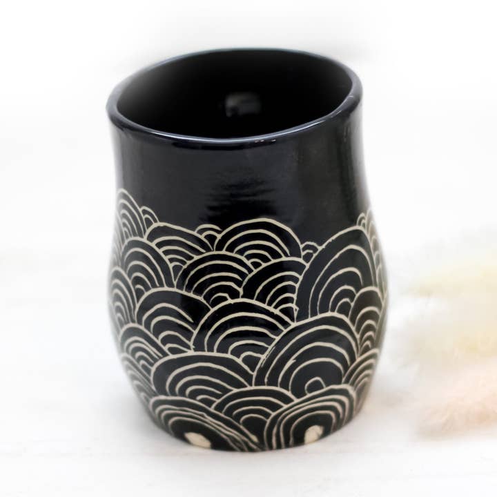 Night Waves Sgraffito Mug for wholesale by YB Creatives LLC