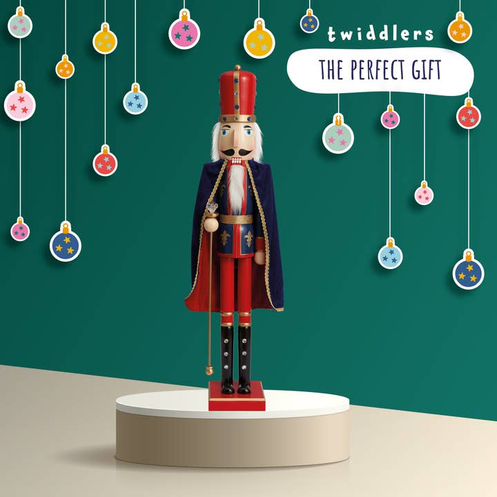 The Twiddlers - Wholesale Holiday Nutcracker - Extra Large Wooden Christmas Nutcracker Soldier King, 90cm