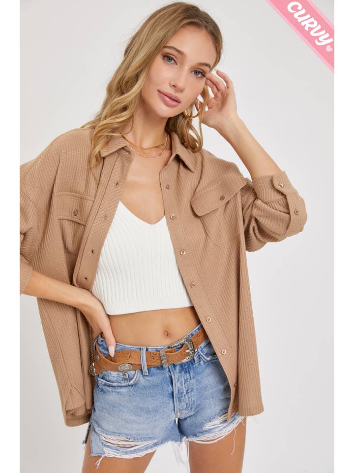 Sweet Lovely by Jen - Wholesale Button Down Shirt - Women's - PLUS SIZE BUTTON DOWN OVERSIZED SHIRTS14