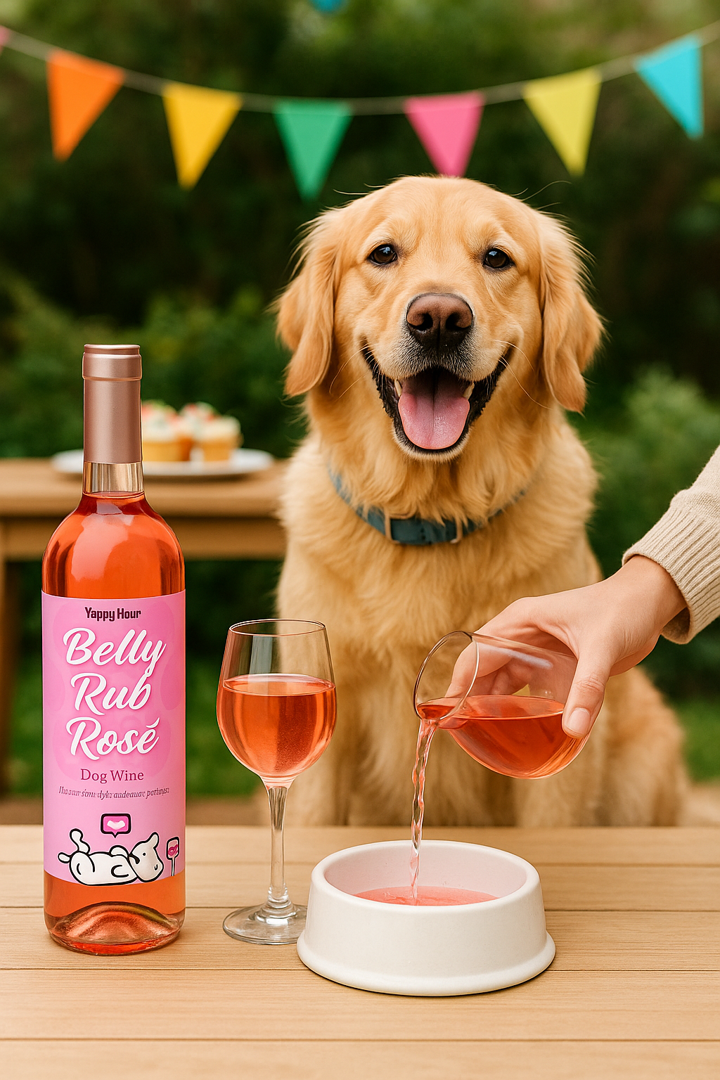 Yappy Hour - Wholesale Pet Treats - Dog - Belly Rub Rosé Dog Wine | 6ct | Watermelon1