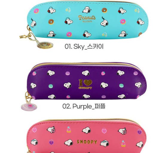 K-Wonderland - Wholesale Pencil Case/Pouch - Peanuts Snoopy Slim Pouch Pencil Case with Charm9